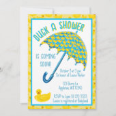 Duck a Shower Baby Shower Einladung (Vorderseite)
