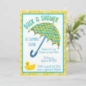 Duck a Shower Baby Shower Einladung (Stehend Vorderseite)