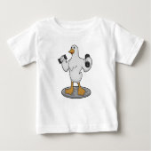 Duck als Bodybuilder mit Dumbells Baby T-shirt (Vorderseite)