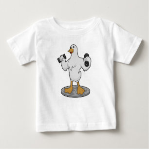 Duck als Bodybuilder mit Dumbells Baby T-shirt