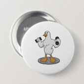 Duck als Bodybuilder mit Dumbells Button (Vorne & Hinten)