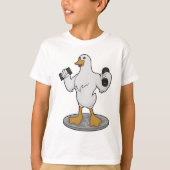 Duck als Bodybuilder mit Dumbells T-Shirt (Vorderseite)