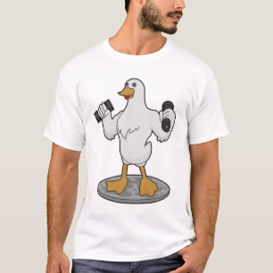 Duck als Bodybuilder mit Dumbells T-Shirt