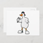 Duck als Handwerker mit Tool & Cap Postkarte (Vorne/Hinten)