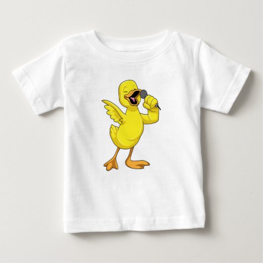Duck als Sänger mit Mikrofon Baby T-shirt (Vorderseite)