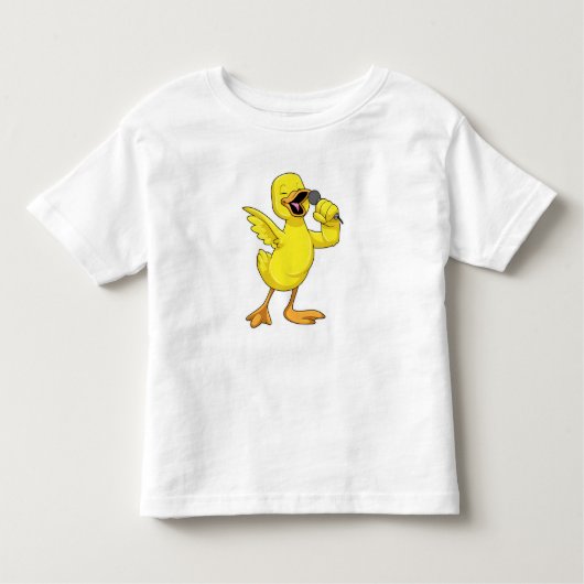 Duck als Sänger mit Mikrofon Kleinkind T-shirt (Vorderseite)