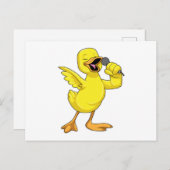 Duck als Sänger mit Mikrofon Postkarte (Vorne/Hinten)