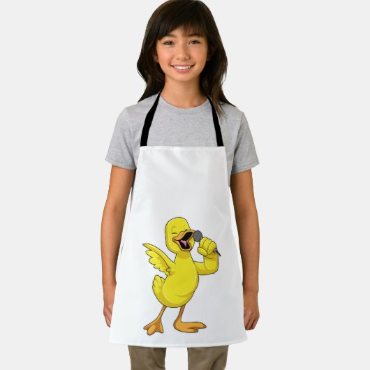 Duck als Sänger mit Mikrofon Schürze (Insitu)