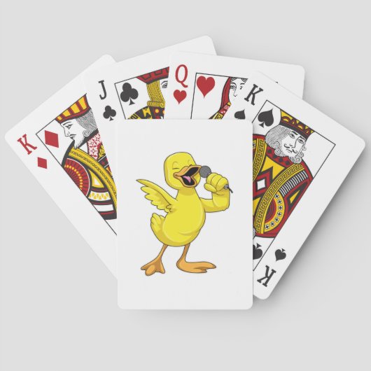Duck als Sänger mit Mikrofon Spielkarten (Rückseite)