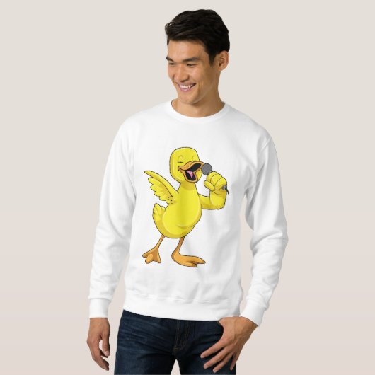 Duck als Sänger mit Mikrofon Sweatshirt (Vorne ganz)