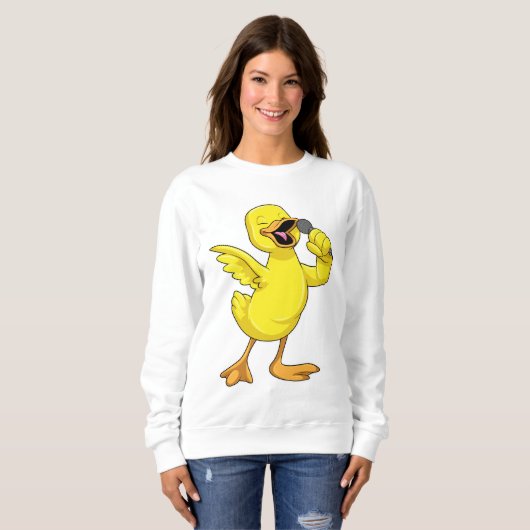 Duck als Sänger mit Mikrofon Sweatshirt (Vorne ganz)