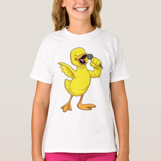 Duck als Sänger mit Mikrofon T-Shirt (Vorderseite)