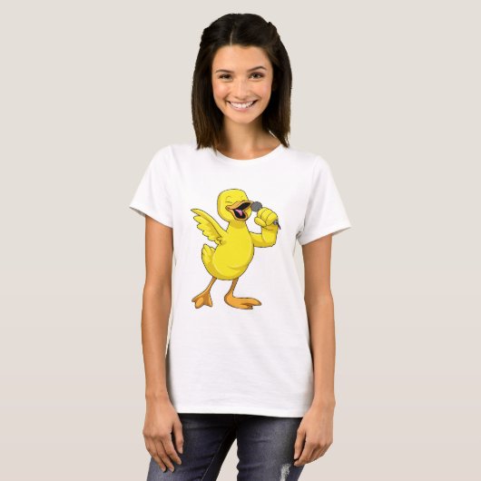 Duck als Sänger mit Mikrofon T-Shirt (Vorne ganz)