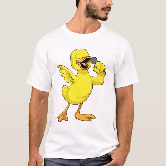 Duck als Sänger mit Mikrofon T-Shirt (Vorderseite)