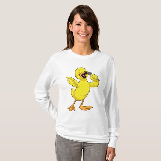 Duck als Sänger mit Mikrofon T-Shirt (Vorne ganz)