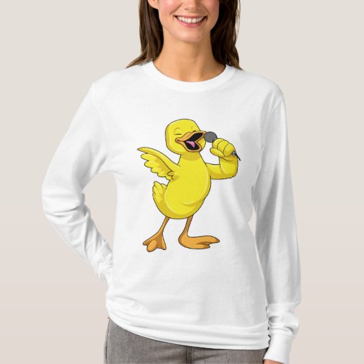 Duck als Sänger mit Mikrofon T-Shirt (Vorderseite)