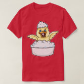 Duck am Baden in der Badewanne mit Schaumstoff T-Shirt (Design vorne)