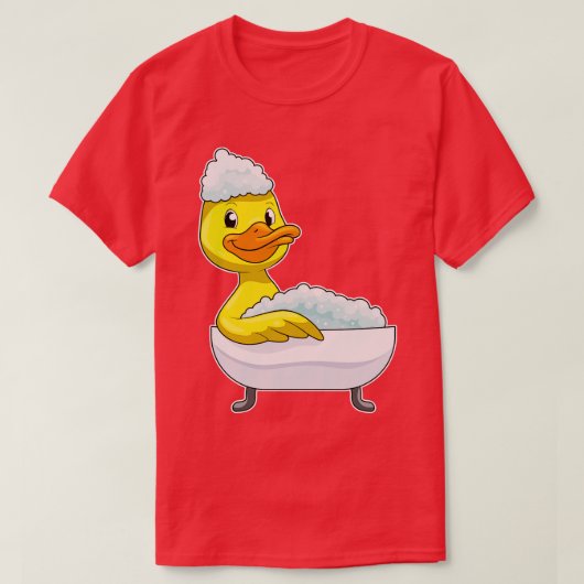 Duck am Baden mit Badewanne Foam T-Shirt (Design vorne)