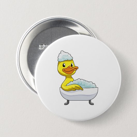 Duck am Baden mit Badewanne & Schaumbad Button (Vorne & Hinten)