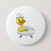 Duck am Baden mit Badewanne & Schaumbad Button (Vorderseite)