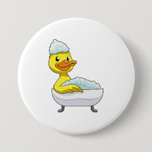 Duck am Baden mit Badewanne & Schaumbad Button