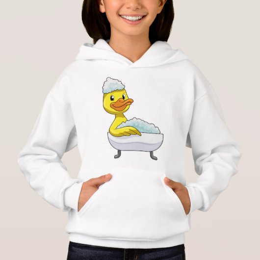Duck am Baden mit Badewanne & Schaumbad Hoodie (Vorderseite)