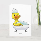 Duck am Baden mit Badewanne & Schaumbad Karte (Rückseite)