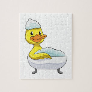Duck am Baden mit Badewanne & Schaumbad Puzzle