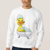 Duck am Baden mit Badewanne & Schaumbad Sweatshirt (Vorderseite)