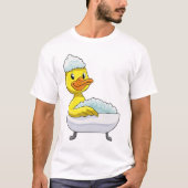 Duck am Baden mit Badewanne & Schaumbad T-Shirt (Vorderseite)