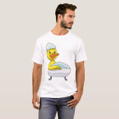 Duck am Baden mit Badewanne & Schaumbad T-Shirt (Vorne ganz)