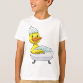 Duck am Baden mit Badewanne & Schaumbad T-Shirt (Vorderseite)