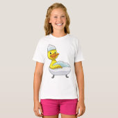 Duck am Baden mit Badewanne & Schaumbad T-Shirt (Vorne ganz)