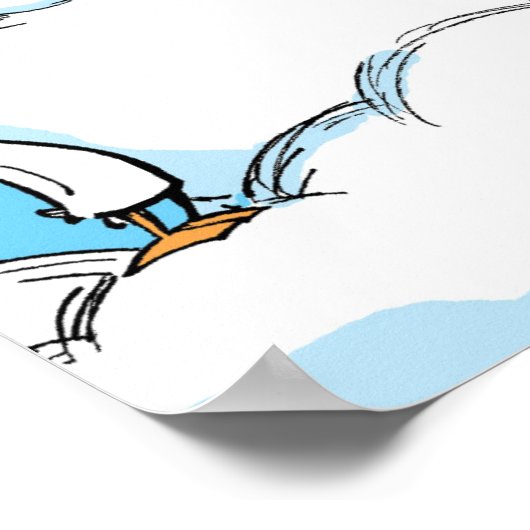 Duck and Cloud Selfie Cartoon Poster (Ecke)