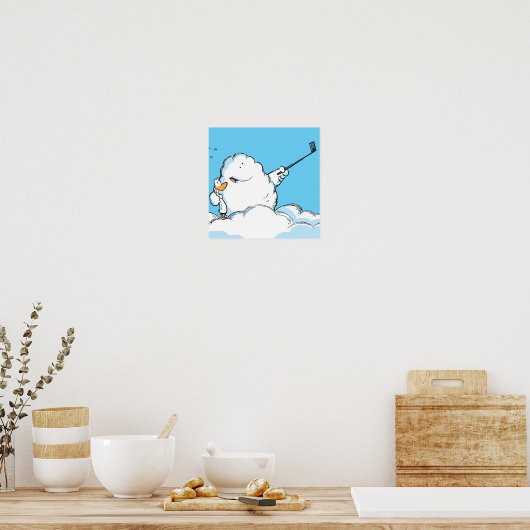 Duck and Cloud Selfie Cartoon Poster (Küche)