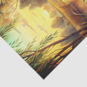 Duck and Ducklings in a Pond at Sunrise Seidenpapier (Ausschnitt)