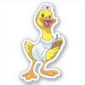 Duck as Nurse with Heart Aufkleber (Vorderseite)