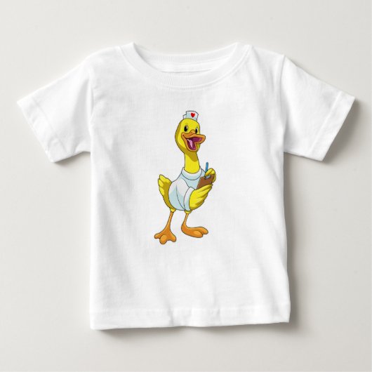 Duck as Nurse with Heart Baby T-shirt (Vorderseite)