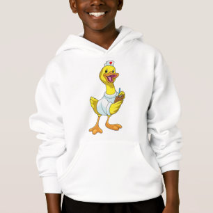 Duck as Nurse with Heart Hoodie