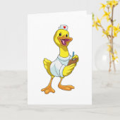 Duck as Nurse with Heart Karte (Gelbe Blume)