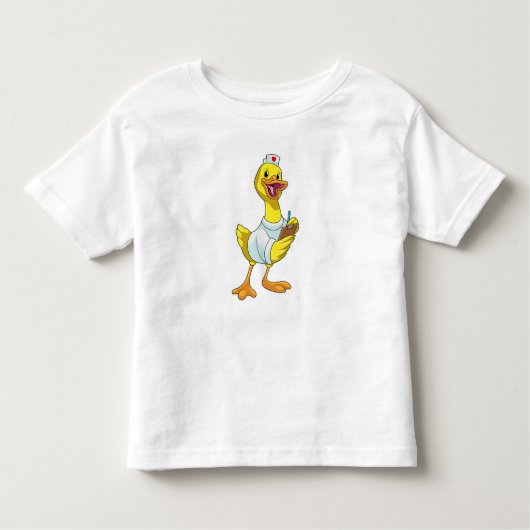 Duck as Nurse with Heart Kleinkind T-shirt (Vorderseite)