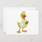 Duck as Nurse with Heart Postkarte (Vorne/Hinten)