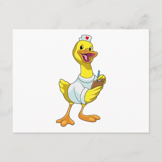 Duck as Nurse with Heart Postkarte (Vorderseite)