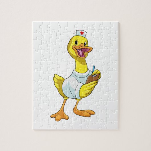 Duck as Nurse with Heart Puzzle (Vertikal)