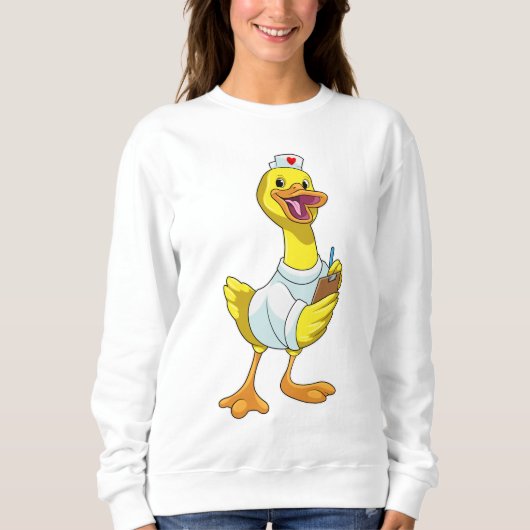 Duck as Nurse with Heart Sweatshirt (Vorderseite)