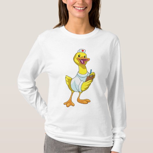 Duck as Nurse with Heart T-Shirt (Vorderseite)