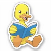 Duck at Reading with Book Aufkleber (Vorderseite)