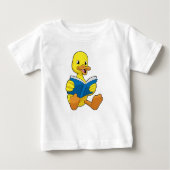 Duck at Reading with Book Baby T-shirt (Vorderseite)