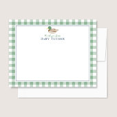 Duck Baby Boy Vielen Dank Preppy Gingham Stationer Mitteilungskarte