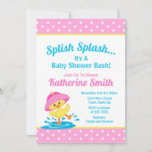 Duck Baby Duck Einladung Pink Duck Girl (Vorderseite)